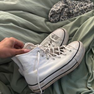 white platform converse
